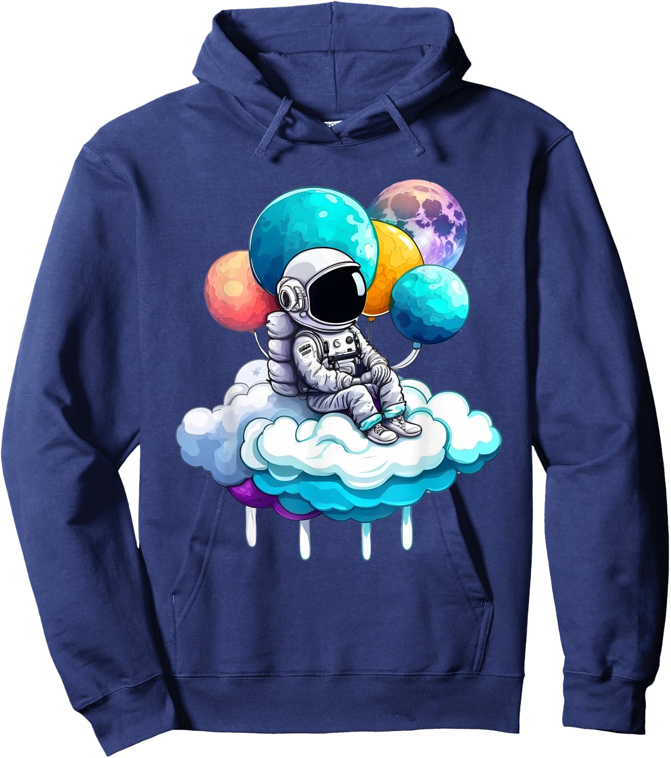 Cute Little Solar Sytsem Galaxy Cosmonaut Spaceman Astronaut Hoodie - Hoodie | Navy
