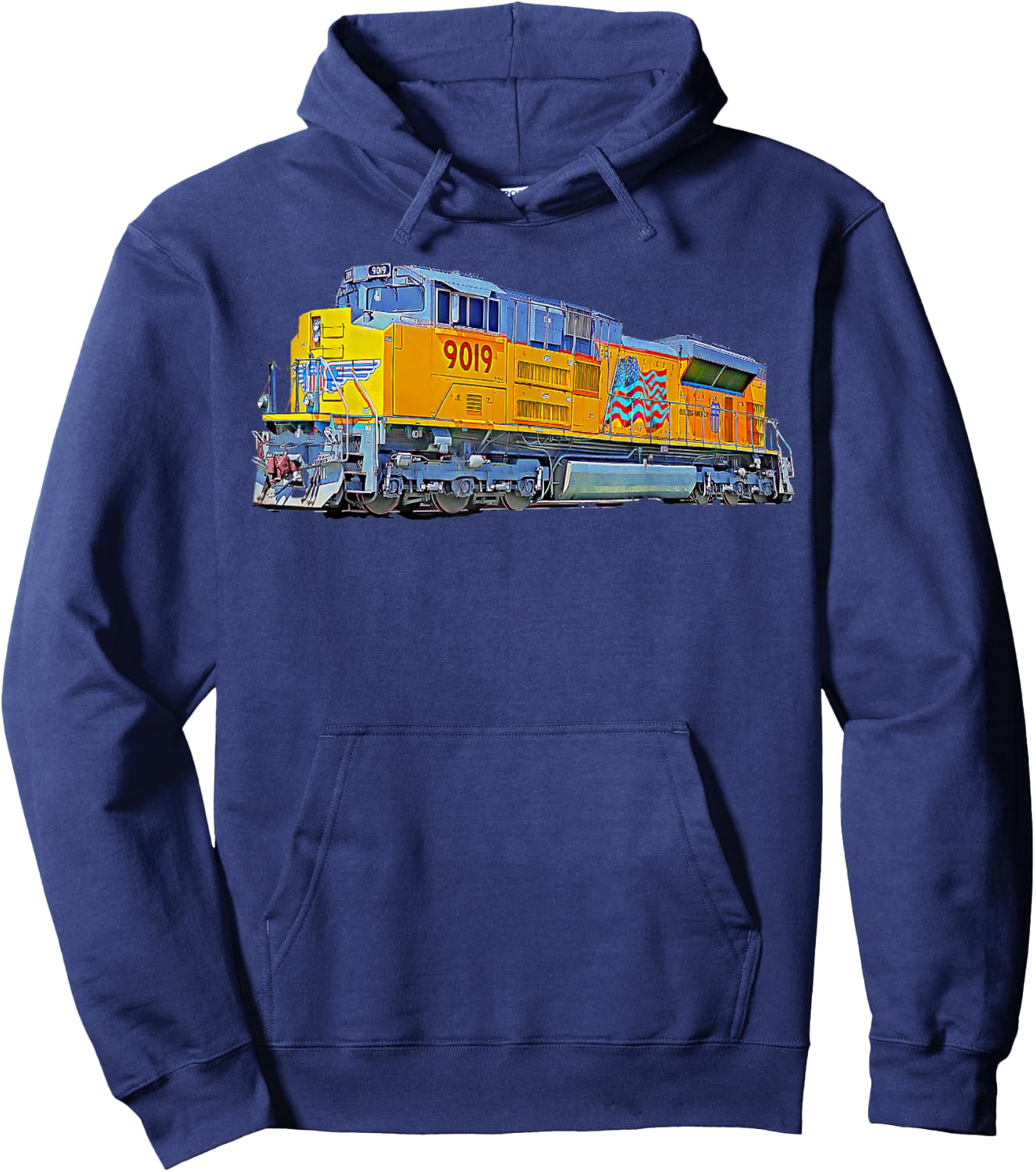 Freight Train Union Pacific Engine Hoodie - Hoodie | Navy