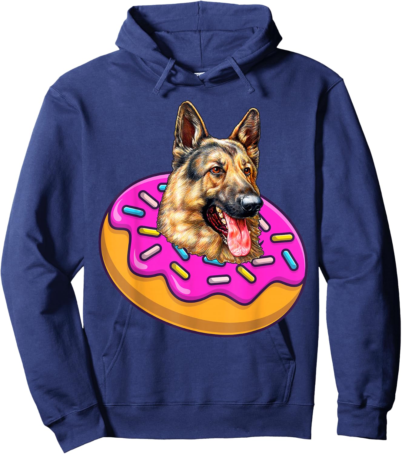 Funny German Shepherd Dog Donut Doughnut Lovers Bakers Kids Hoodie - Hoodie | Navy