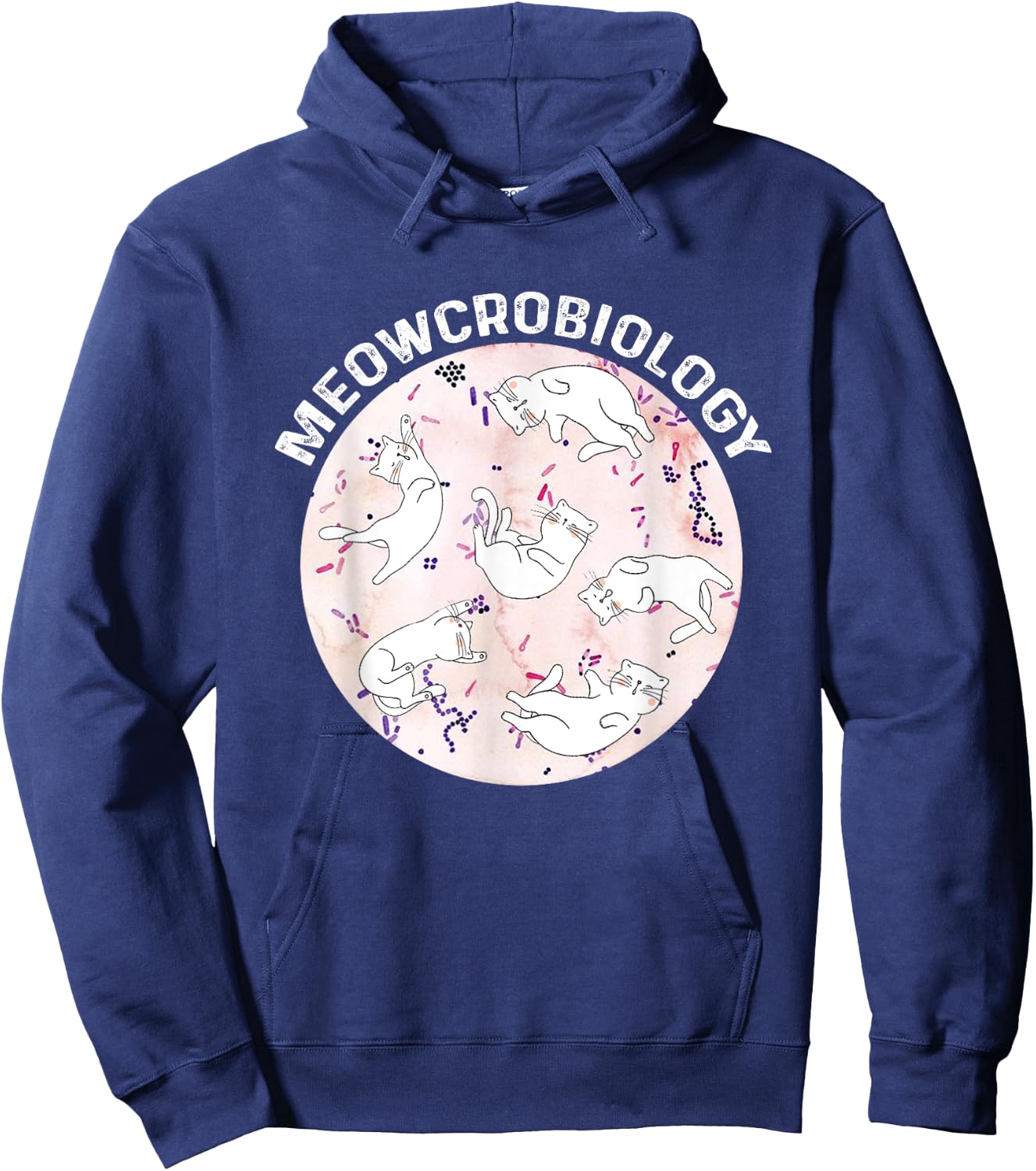 Meowcrobiology Microbiology science Cat Lovers Women Kids Hoodie - Hoodie | Navy