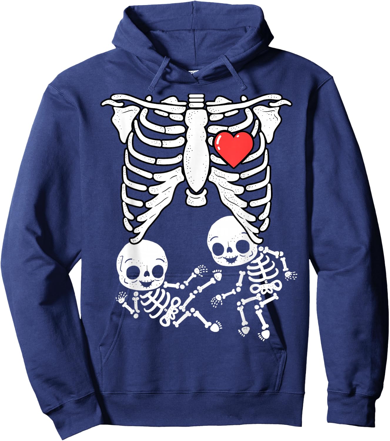 Skeleton Pregnancy Announcement Shirt Boy Twins XRay New Mom Hoodie - Hoodie | Navy