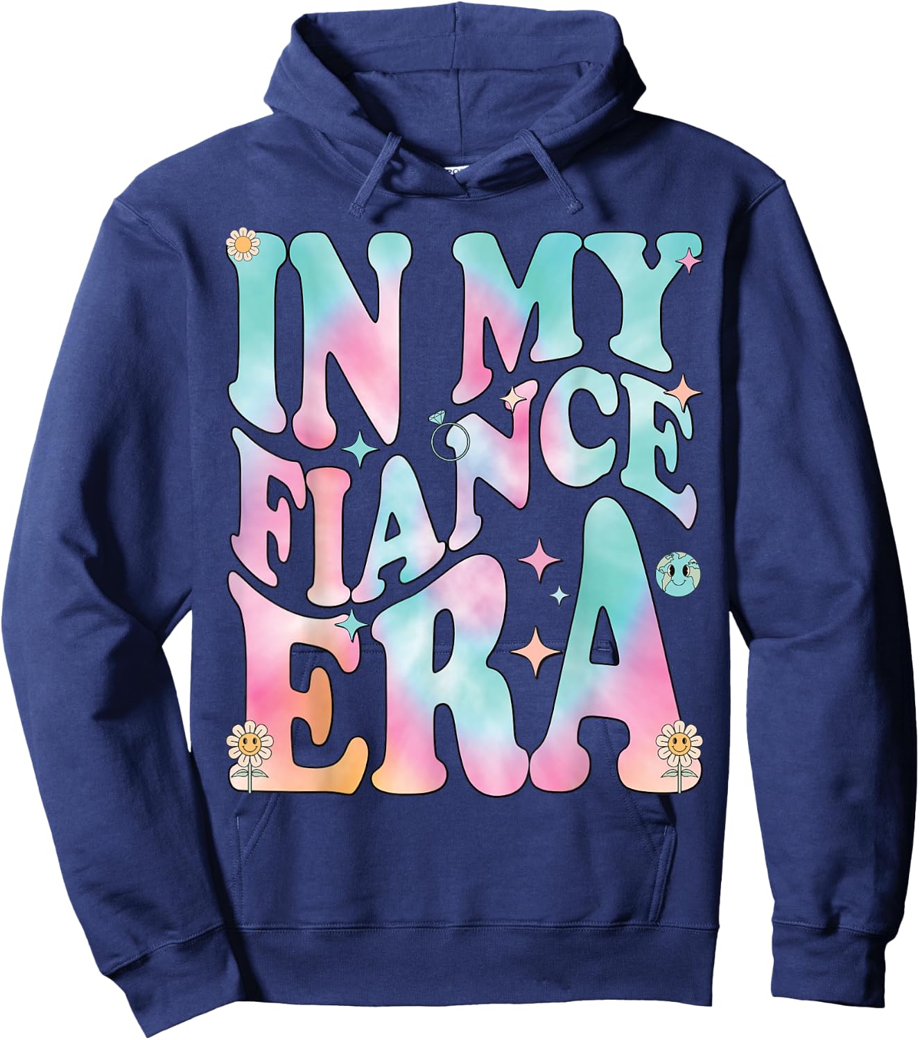 In My Fiance Era Groovy Retro, In My Fiance Era Hoodie - Hoodie | Navy