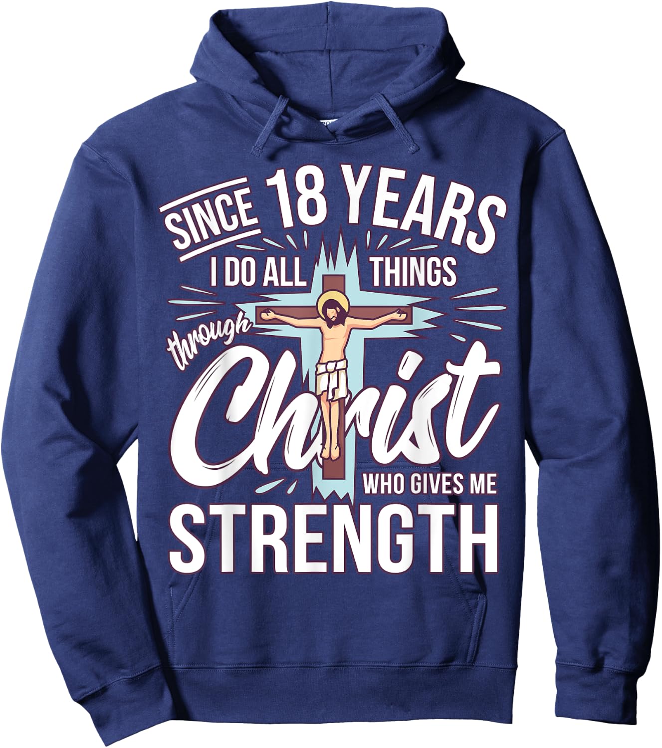 Since 18 Years - 18th Birthday Faith In Jesus Hoodie - Hoodie | Navy