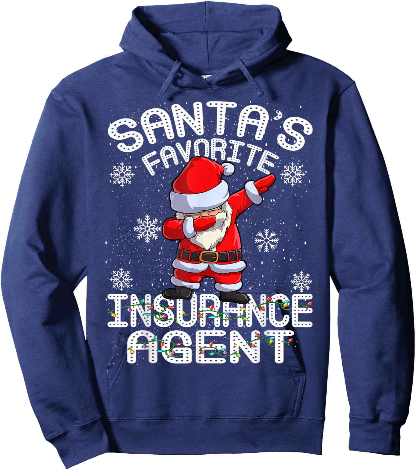 Santa's Favorite Insurance Agent Santa Christmas Hoodie - Hoodie | Navy
