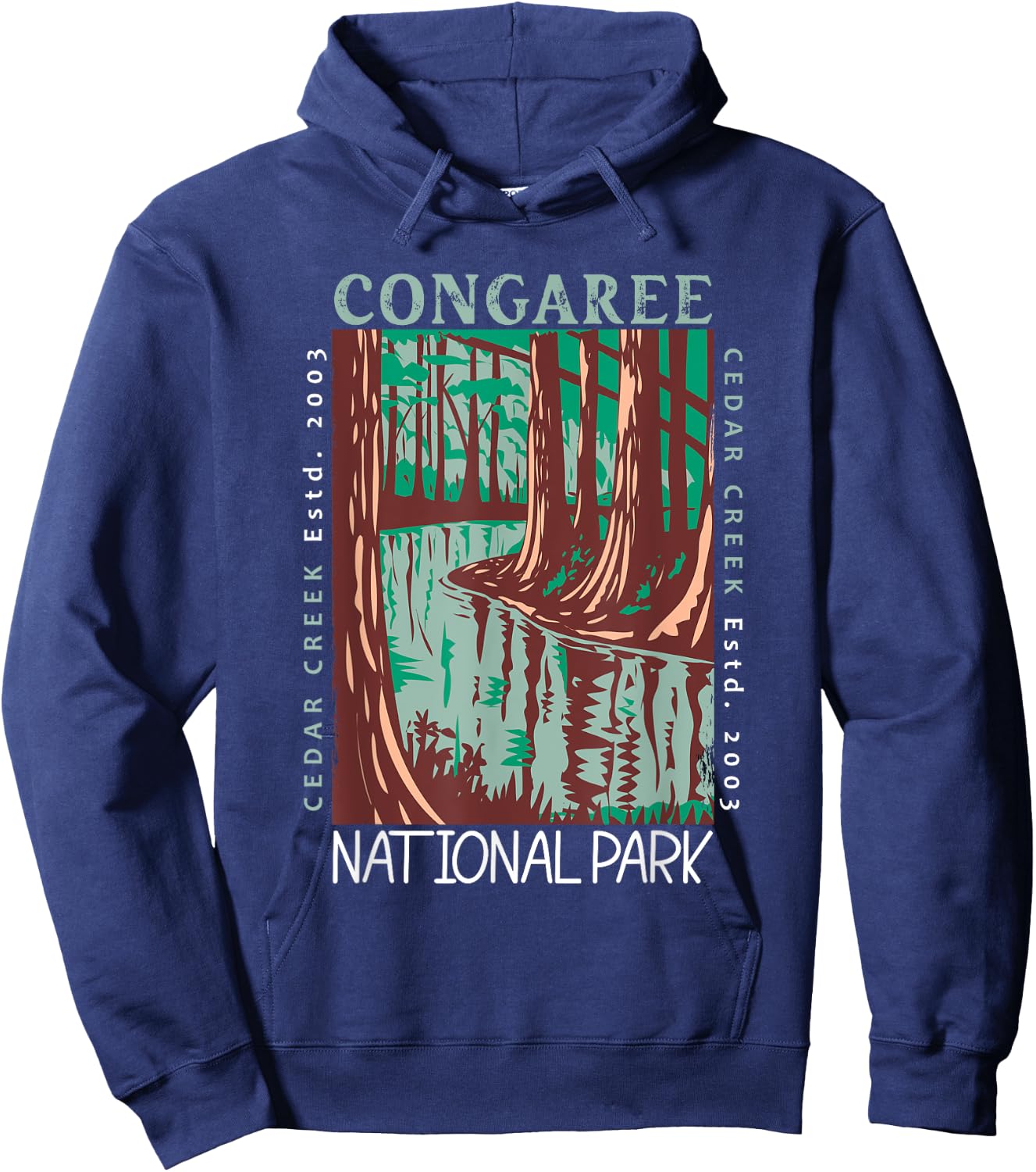 Congaree National Park South Carolina Distressed Vintage Hoodie - Hoodie | Navy