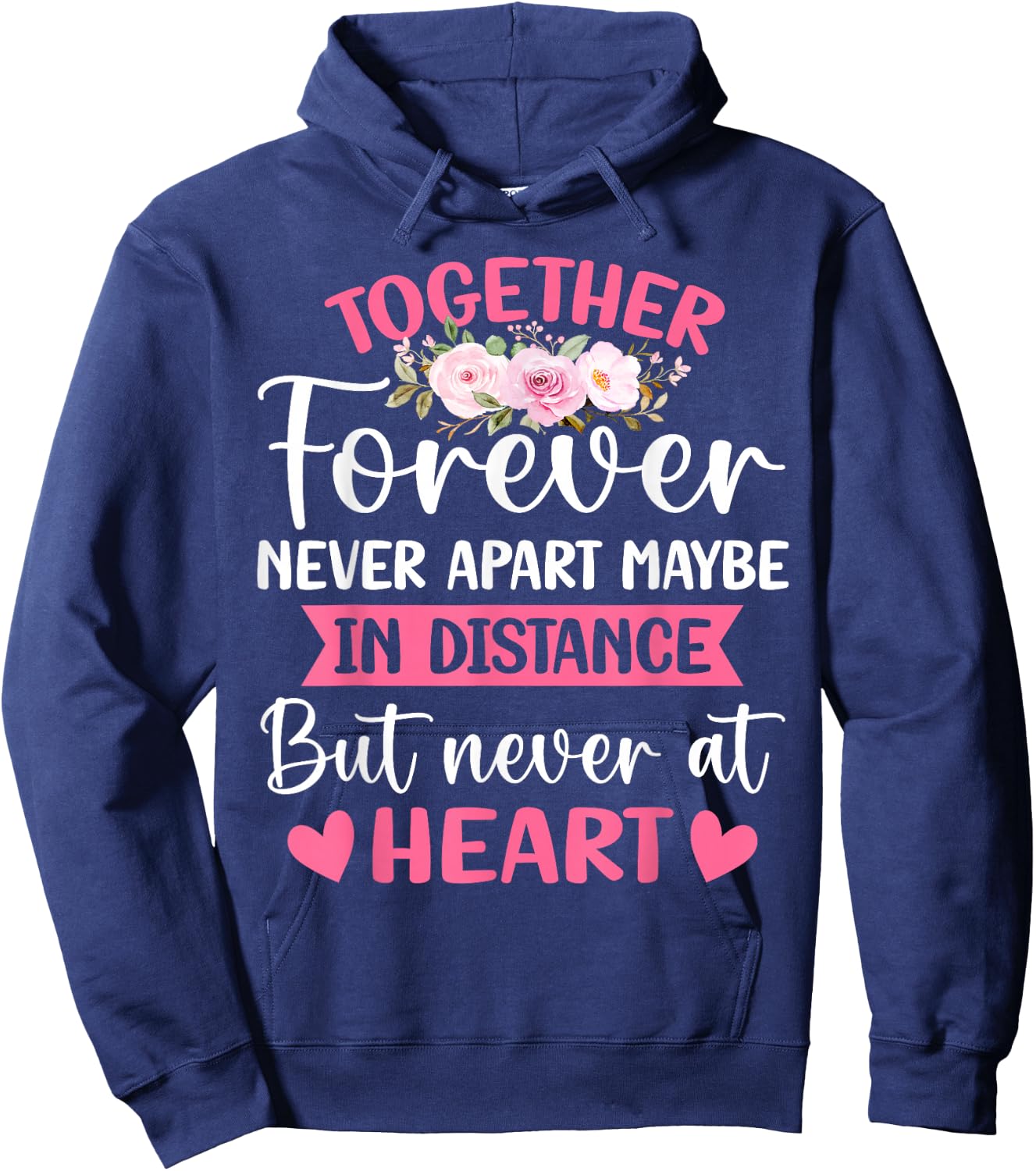 Together Forever Never Apart Husband Wife Couple Anniversary Hoodie - Hoodie | Navy