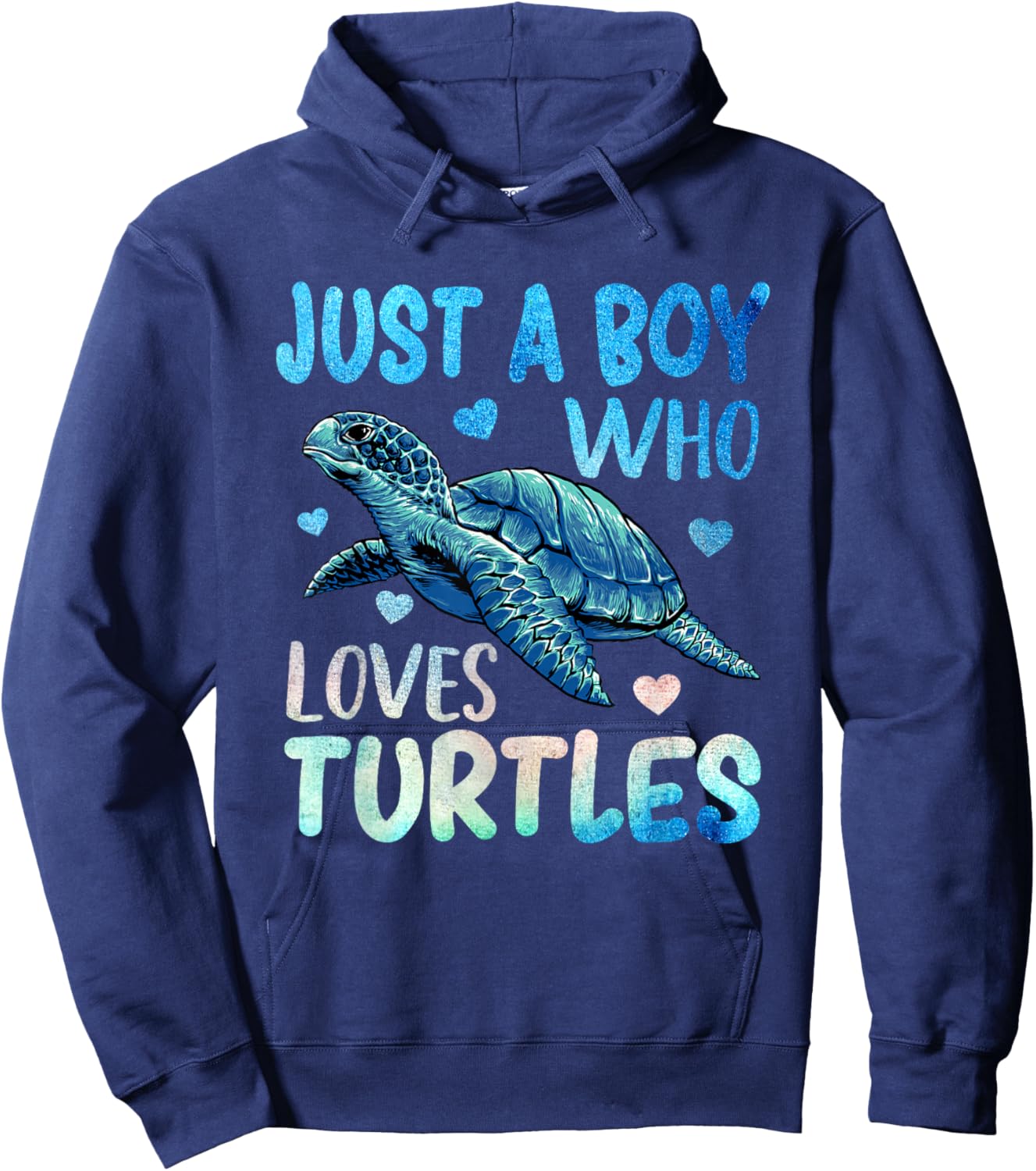 Sea Ocean Watercolor Just A Boy Who Loves Turtles Hoodie - Hoodie | Navy