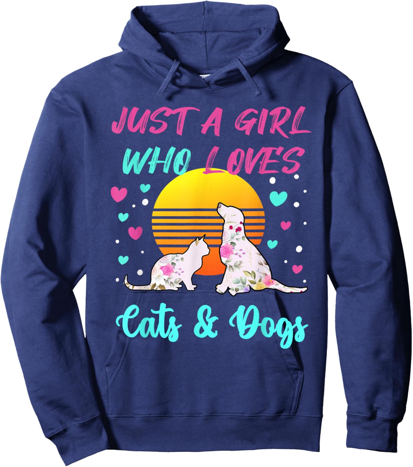 Just a Girl who Loves Cats and Dogs Hoodie - Hoodie | Navy