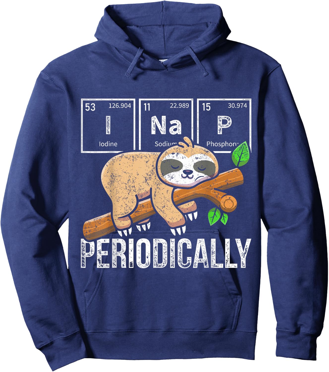 Cute Sloth Animal Periodic Table Science Chemist Chemistry Hoodie - Hoodie | Navy