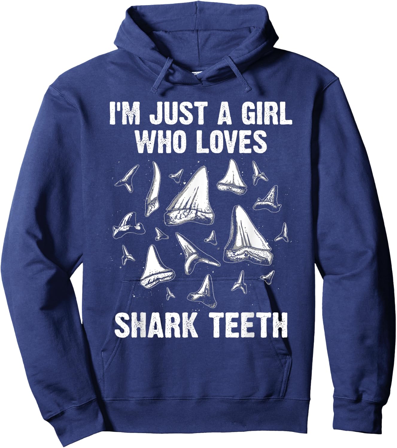 Funny Shark Teeth Design Girls Women Fossil Collecting Lover Hoodie - Hoodie | Navy
