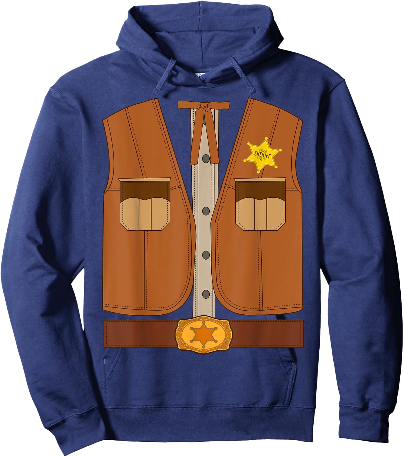 Western Sheriff Halloween Costume Shirt Wild West Hoodie - Hoodie | Navy