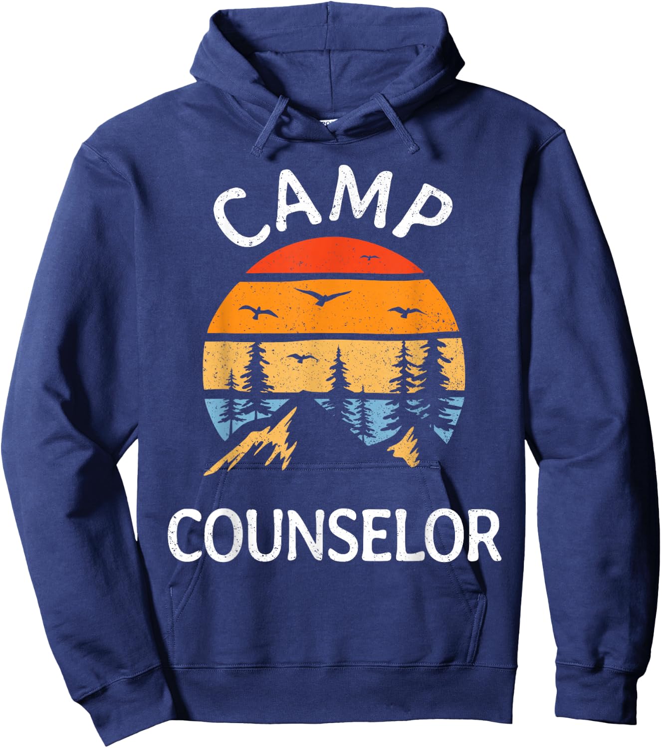 Camp Counselor Retro Summer Director Camper Staff Camping Hoodie - Hoodie | Navy