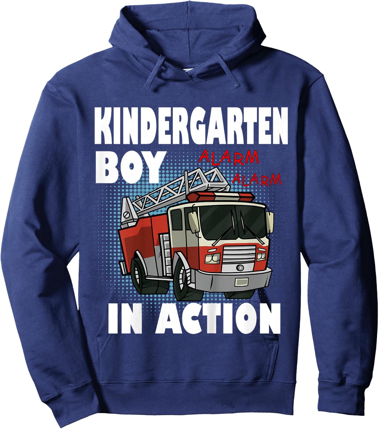 Kids Cool Fire truck in Action Back to School Kindergarten Boy Hoodie - Hoodie | Navy