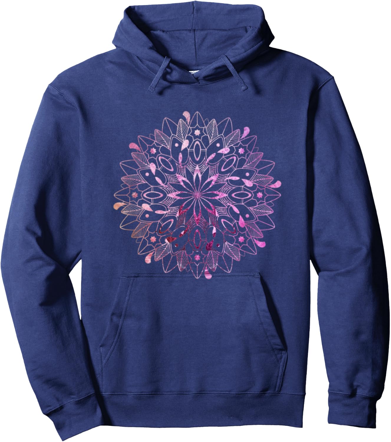 Pink Mandala Sacred Geometry Mantra Om Meditation Yoga Gift Hoodie - Hoodie | Navy