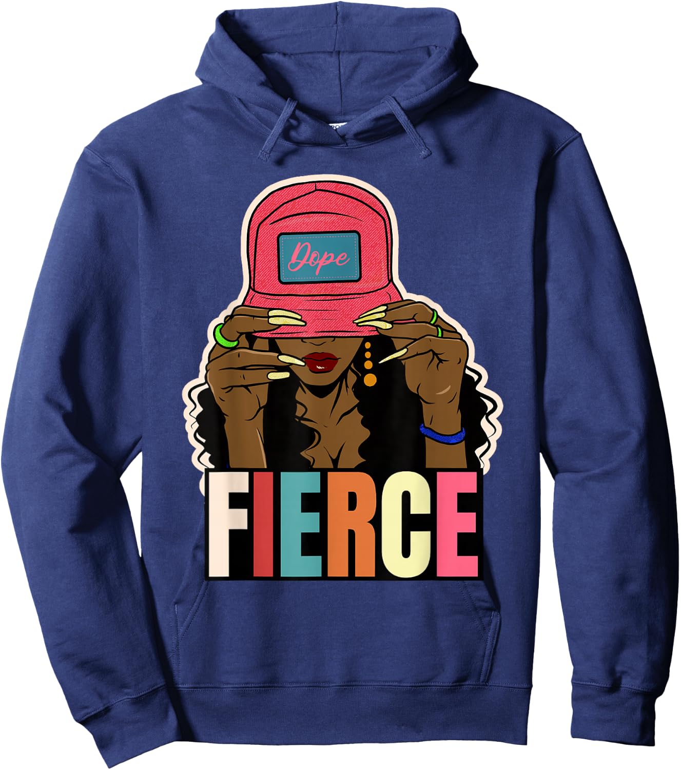 Unapologetically Dope Fierce Black Afro Black History Women Hoodie - Hoodie | Navy