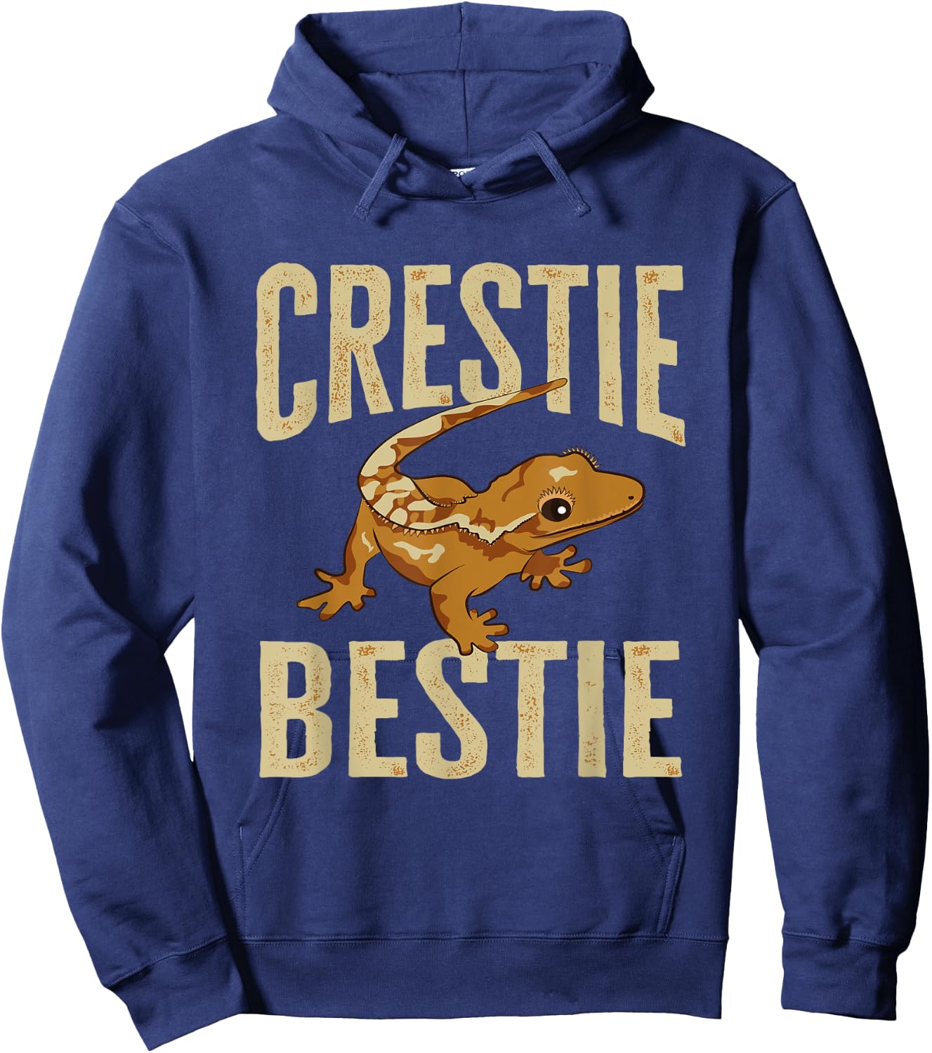 Crested Gecko Eyelash Lizard Crestie Bestie Herpetologist Hoodie - Hoodie | Navy