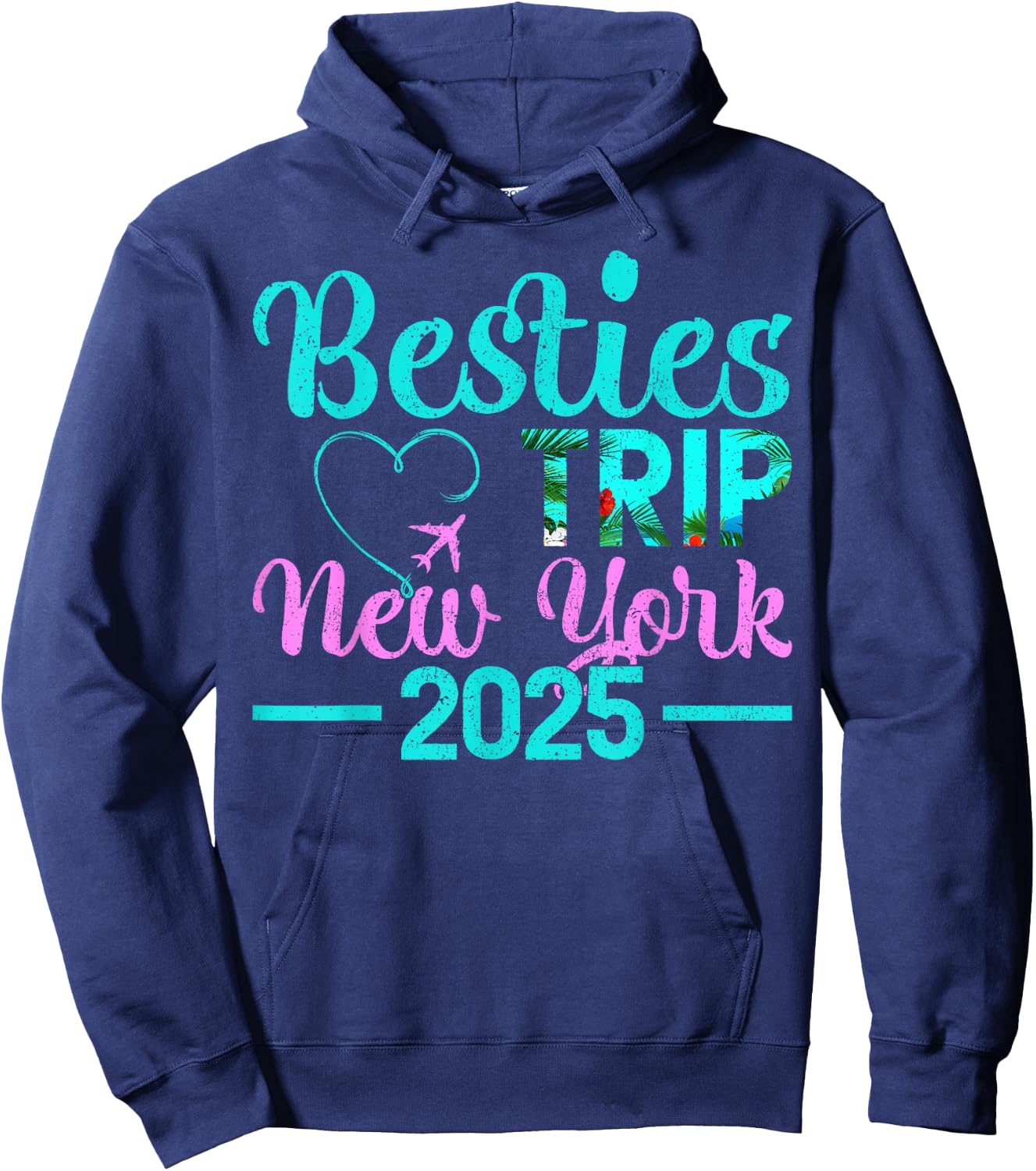 Besties Trip 2025 Summer Vacation New York Hoodie - Hoodie | Navy
