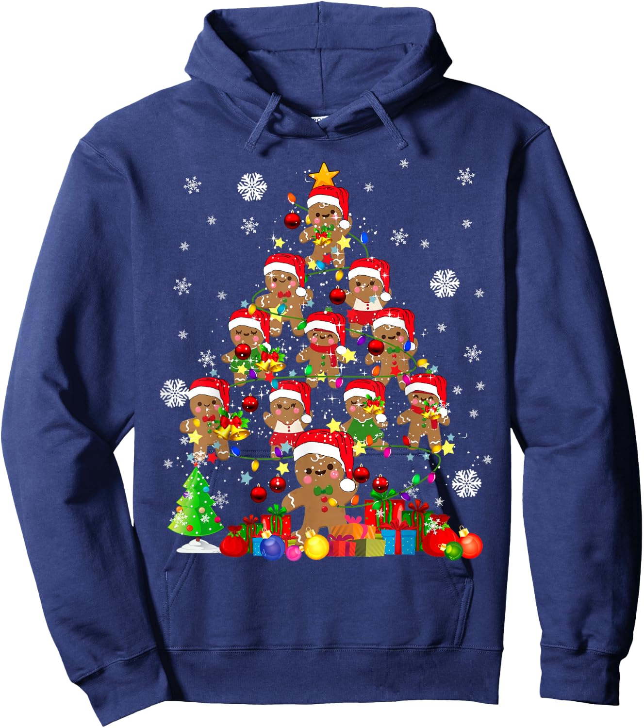 Christmas Tree Gingerbread Christmas Santa Gingerbread Hoodie - Hoodie | Navy