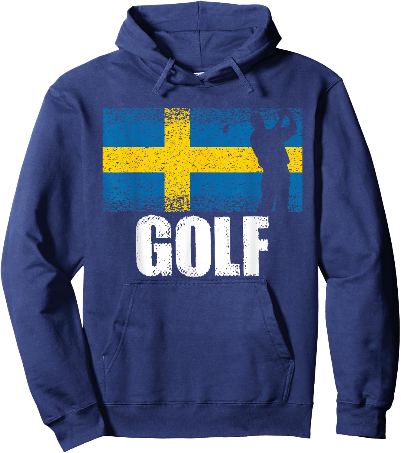 Golf Sport, Sweden Flag, Swedish Golfer Golfing Hoodie - Hoodie | Navy