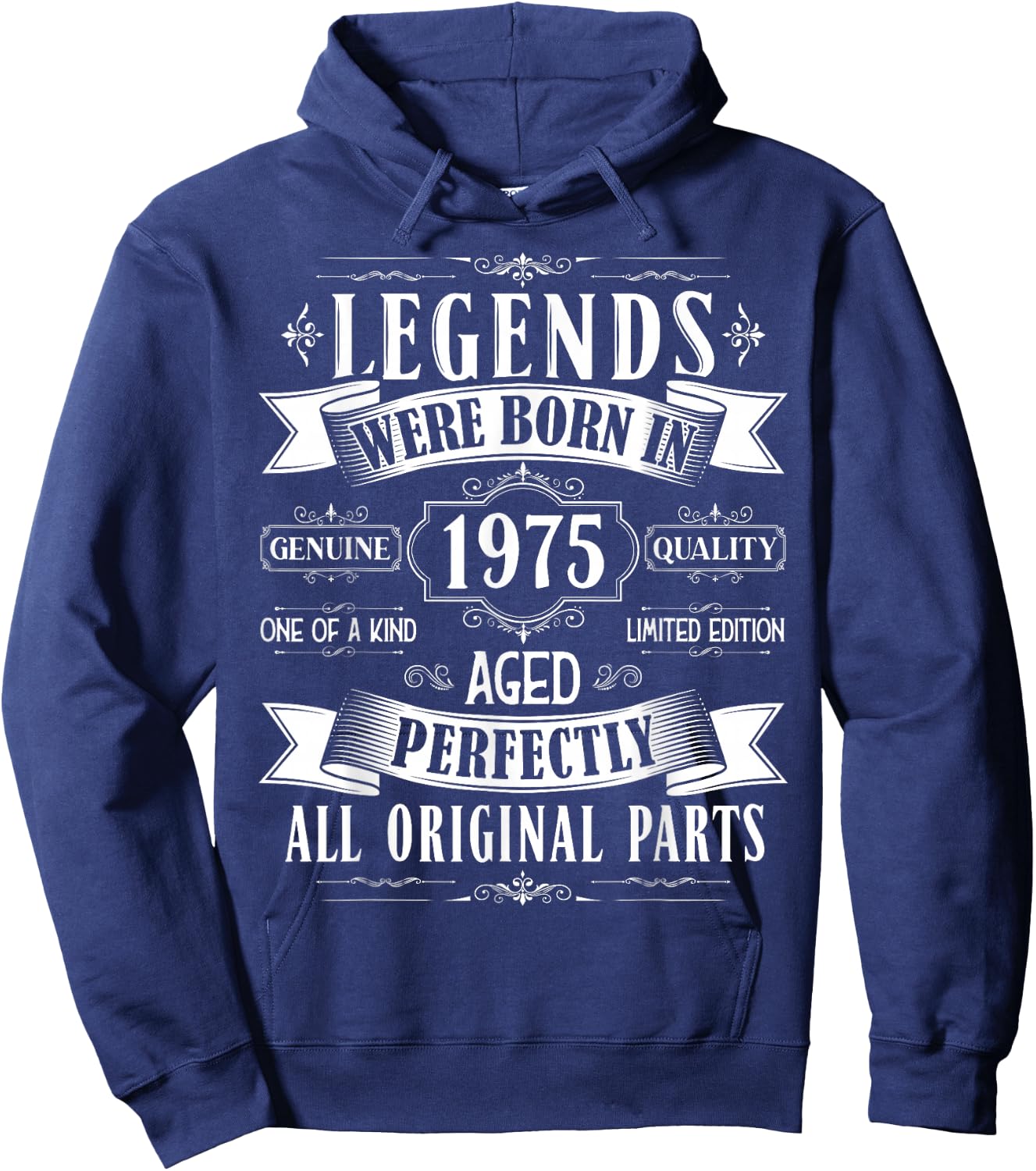 Legends Born in 1975 49th Birthday 50 Years Old Bday Men Hoodie - Hoodie | Navy