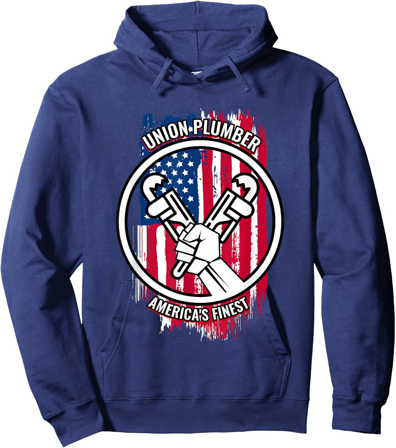 Union Plumber Proud American Gifts for Plumbers Hoodie - Hoodie | Navy