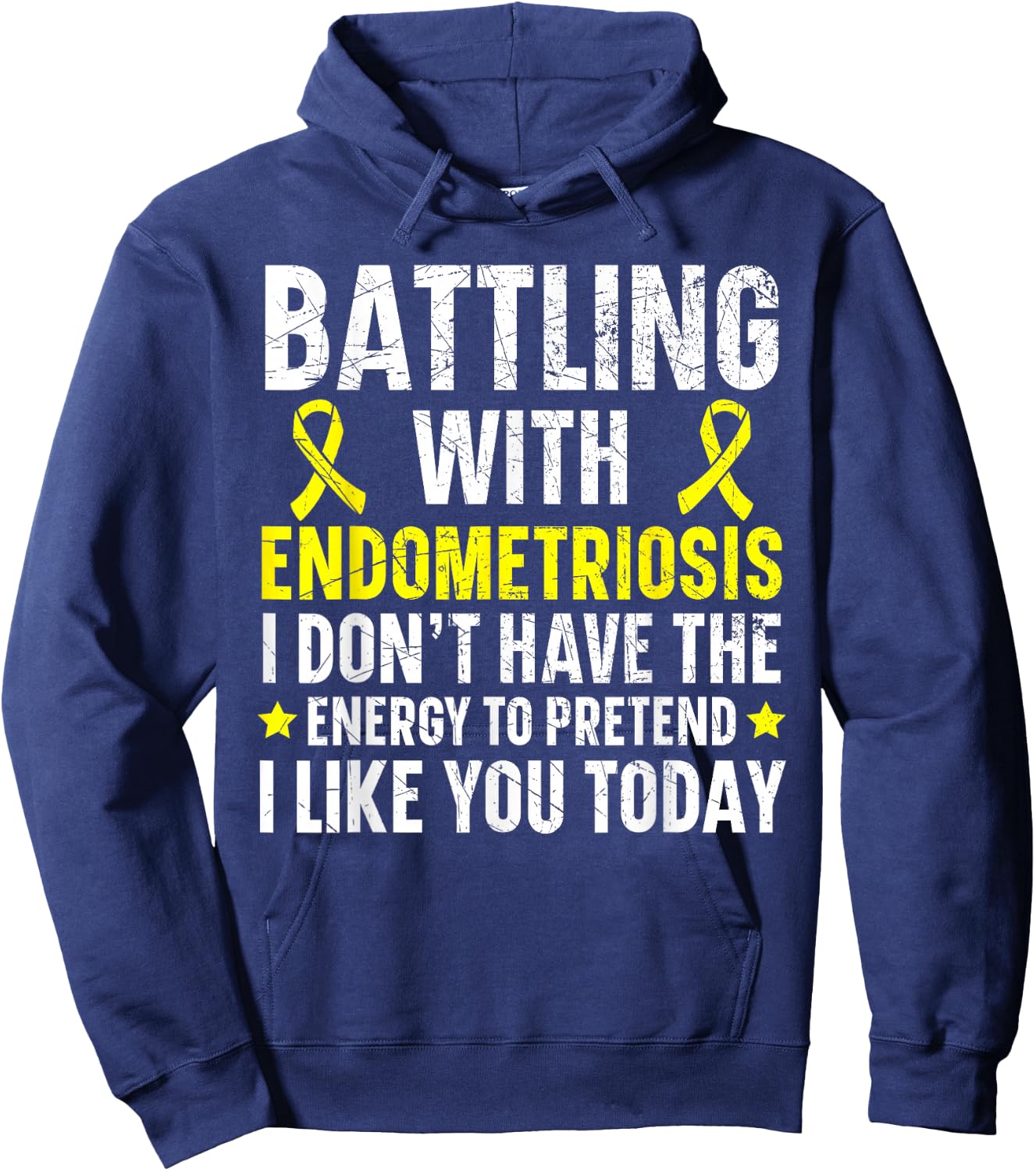 Battling With Endometriosis Awareness Disease Hoodie - Hoodie | Navy