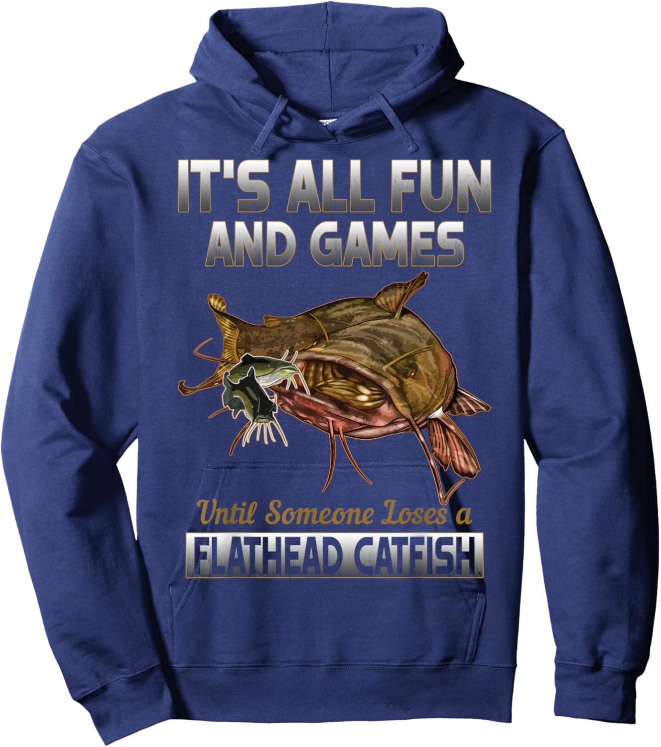 Flathead Catfish Fishing Shirt Freshwater Fish Shirt Gift Hoodie - Hoodie | Navy
