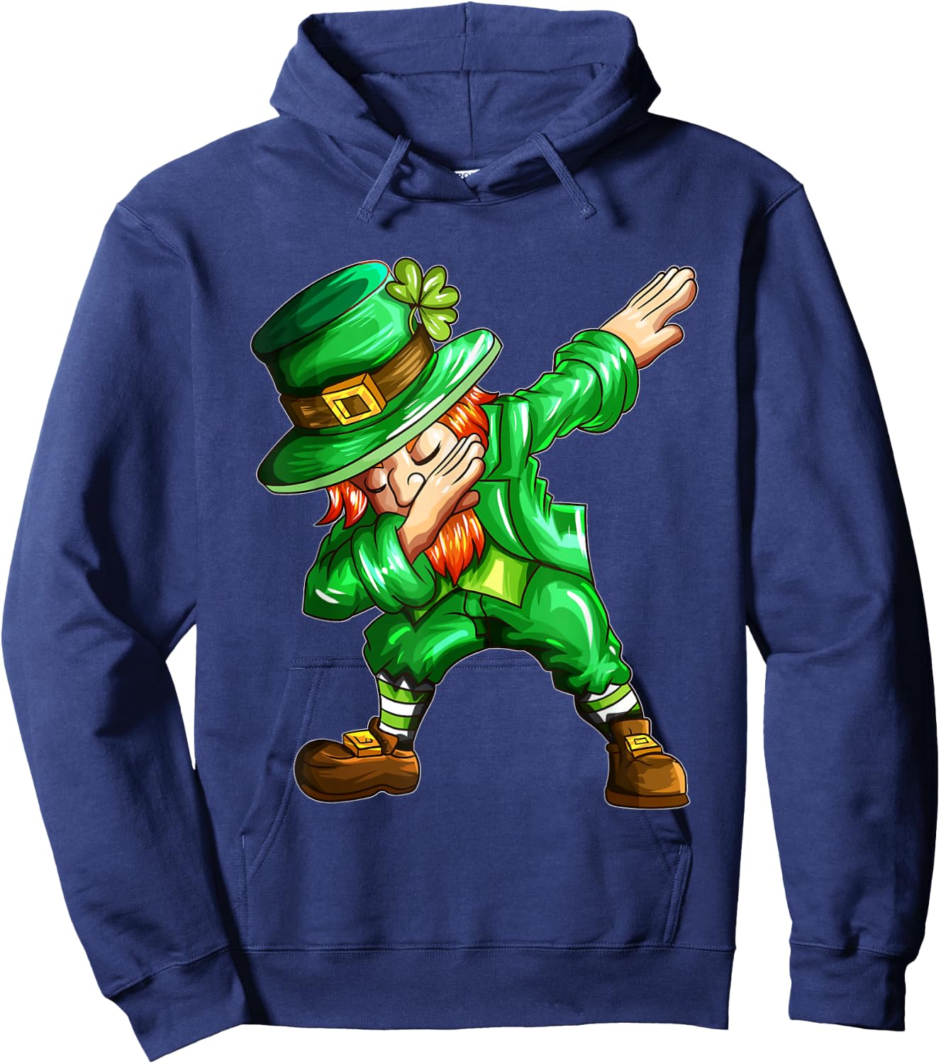 St Patricks Day Dab Dabbing Leprechaun in Green Holiday Hoodie - Hoodie | Navy