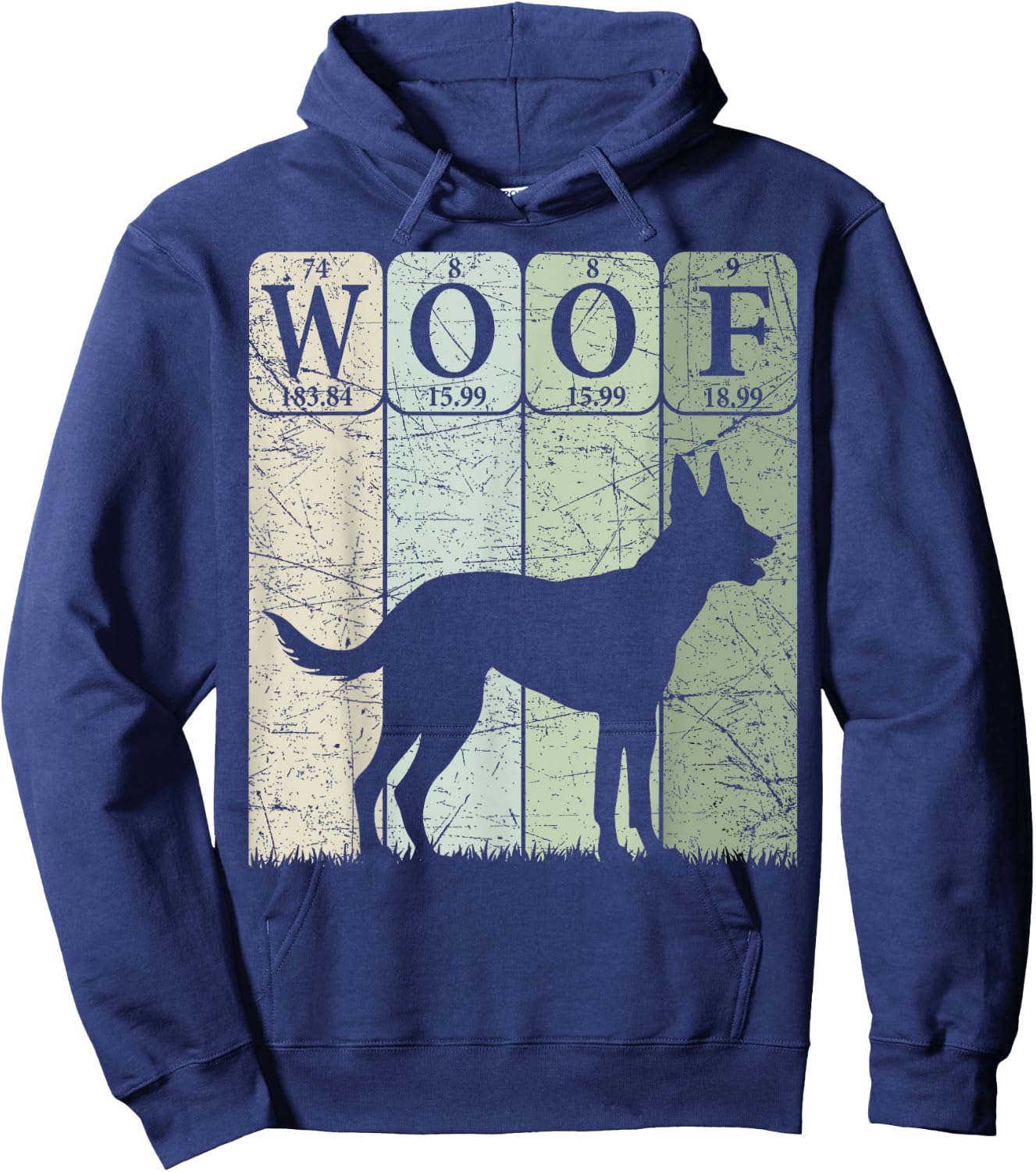 Belgian Malinois Dog Periodic Table Elements Malinois Woof Hoodie - Hoodie | Navy
