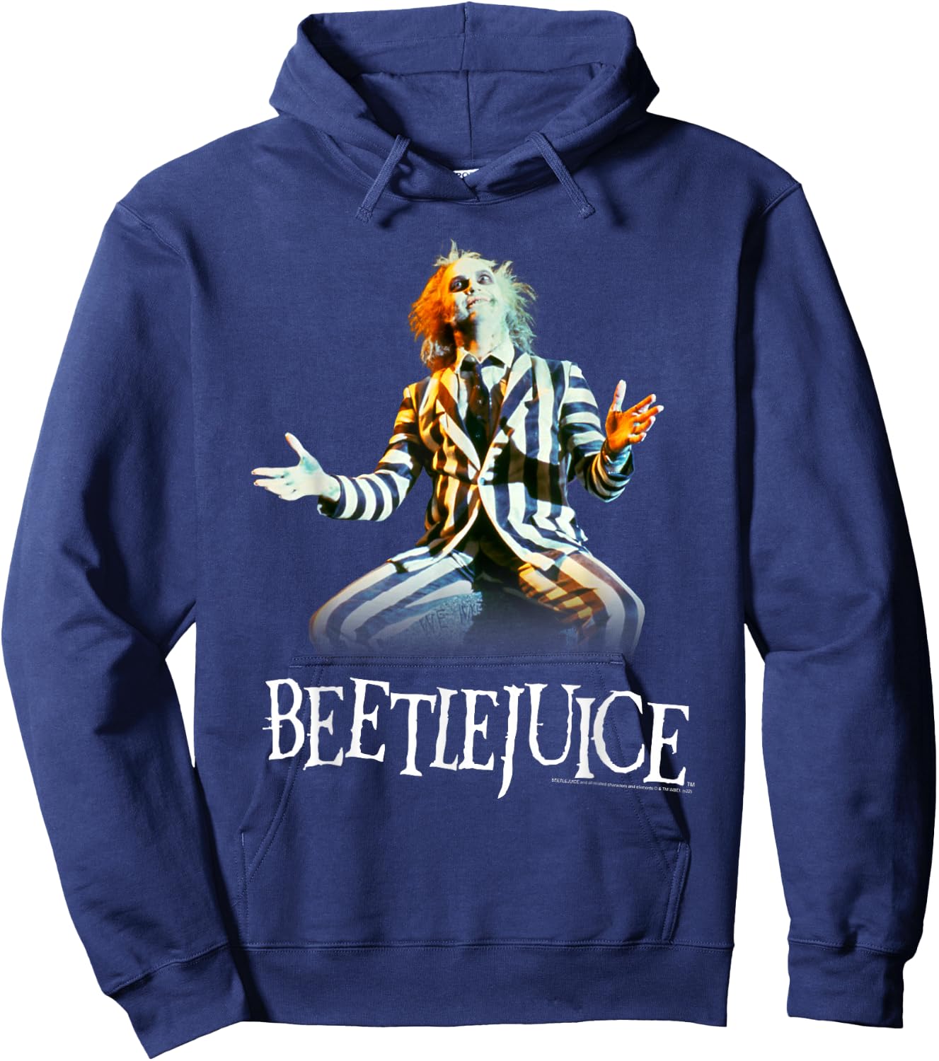 Beetlejuice Sitting Beetlejuice Portrait Movie Hoodie - Hoodie | Navy