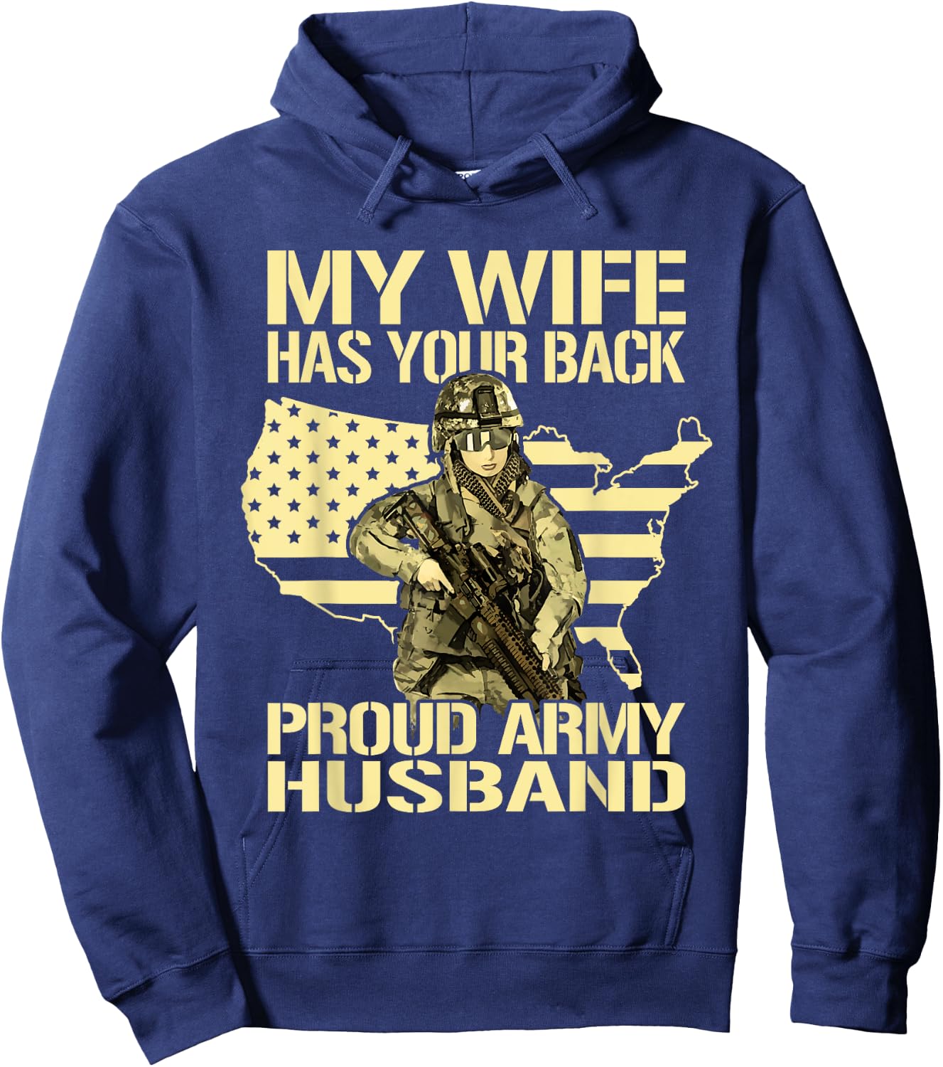 My Wife Has Your Back - Proud Army Husband Military Spouse Hoodie - Hoodie | Navy