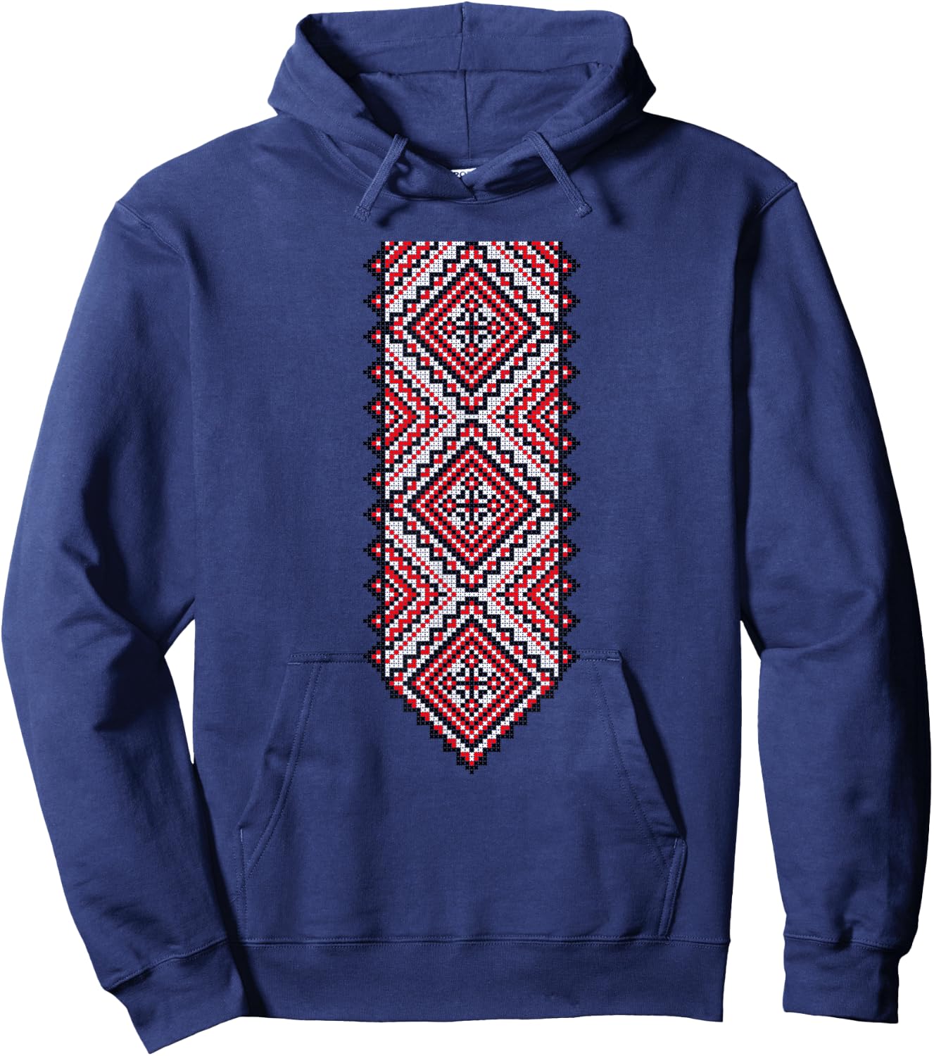 Ukrainian Embroidery Vyshyvanka Print Folk Ethnic Ornament Hoodie - Hoodie | Navy