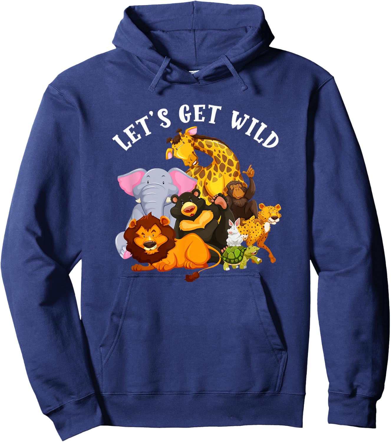 Let's Get Wild Zoo Animals Safari Party Day At The Zoo Hoodie - Hoodie | Navy