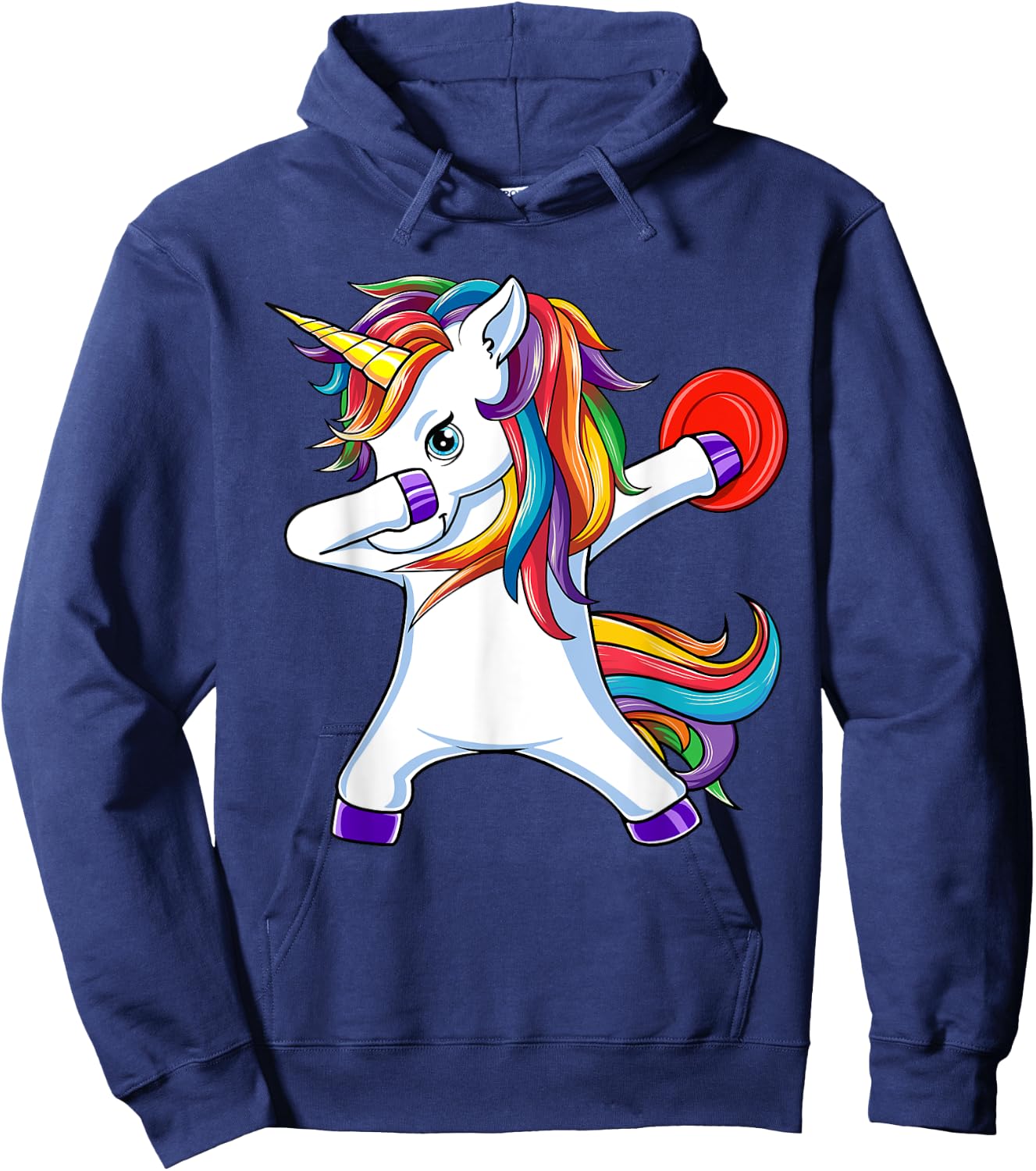 Dabbing Unicorn Funny Flying Disc Golf Player Hoodie - Hoodie | Navy