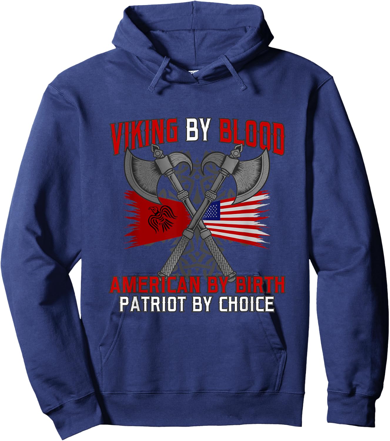 Viking by blood american by birth patriot by choice vikings Hoodie - Hoodie | Navy