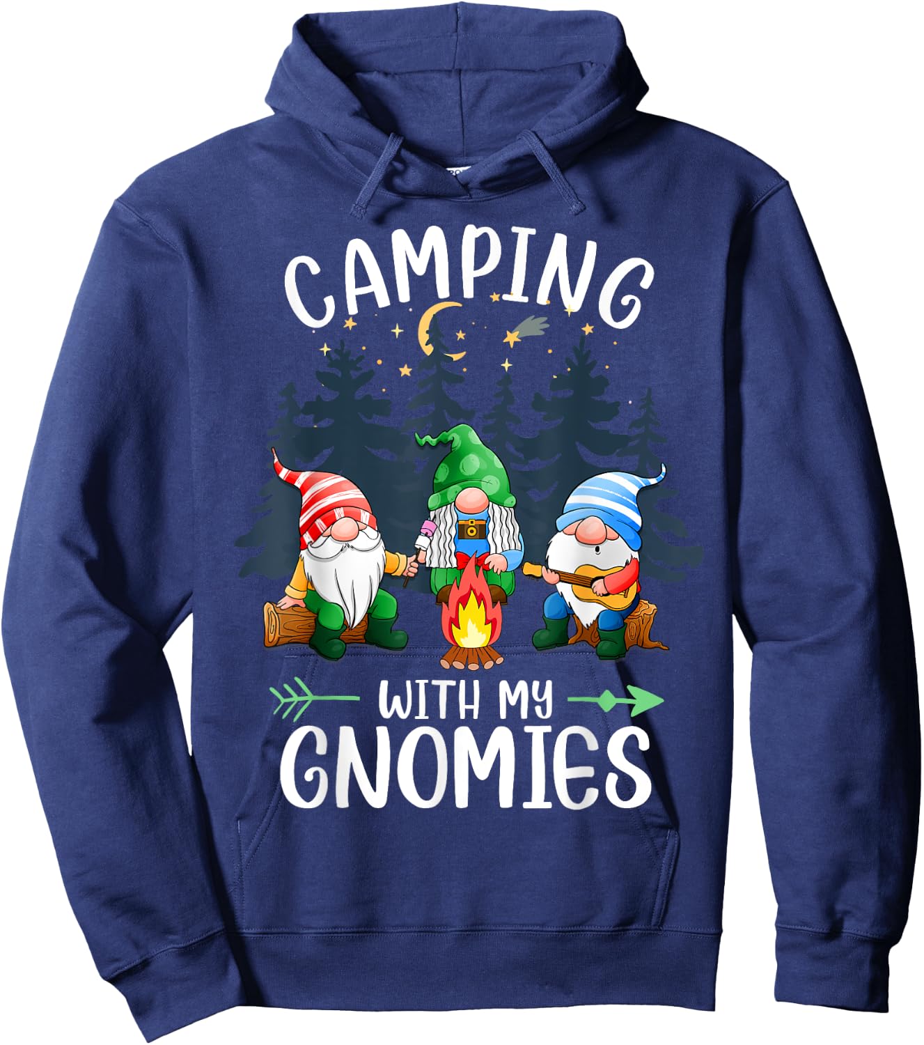 Camping with My Gnomies Funny Gnome Camp Women Men Small Hoodie - Hoodie | Navy