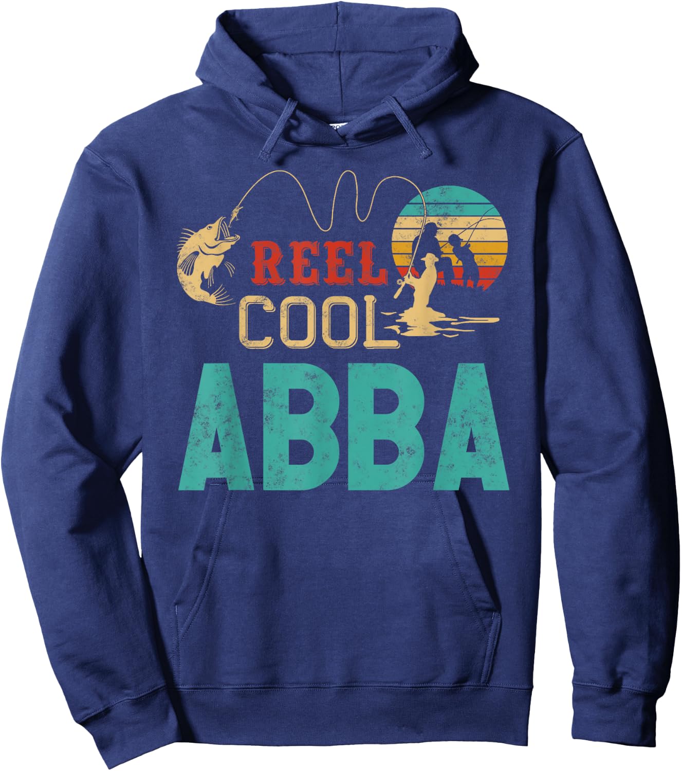 Reel Cool Abba vintage funny fishing rod Gift Abba Hoodie - Hoodie | Navy