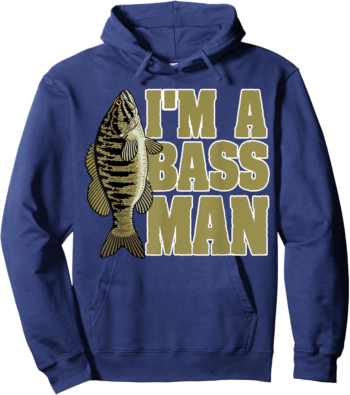 Bass Fishing Angling Mam Black Fish Fisherman Sport Hoodie - Hoodie | Navy