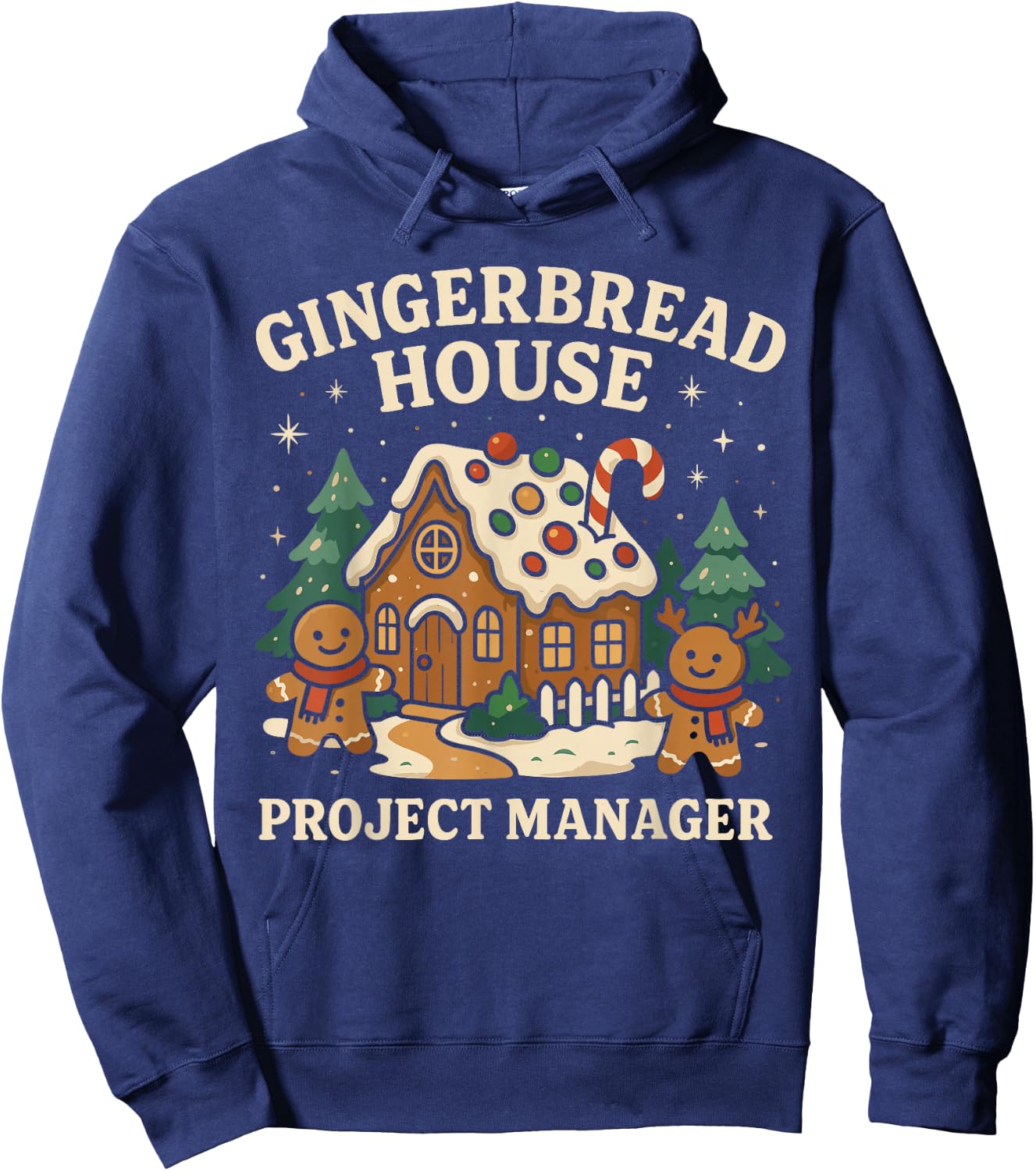 Gingerbread Man Costume, Gingerbread House Project Manager Hoodie - Hoodie | Navy