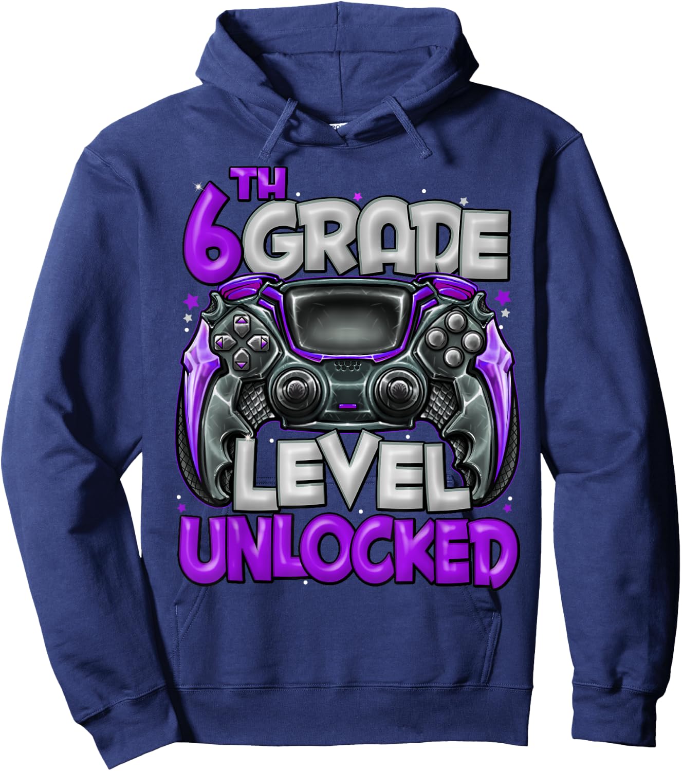 6th Grade Level Unlocked Game On 6th Grade Back To School Hoodie - Hoodie | Navy