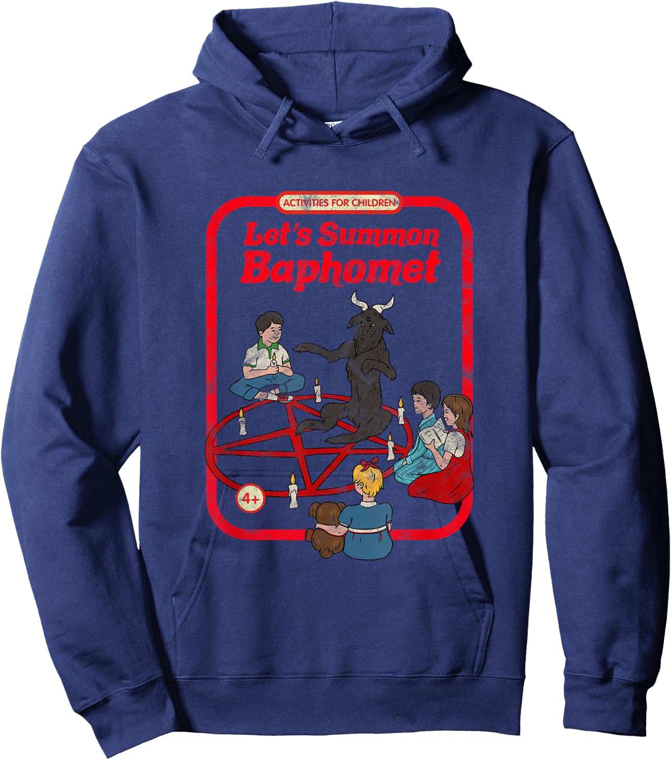 Let's Summon Baphomet Vintage Childgame Horror Goth Punk Hoodie - Hoodie | Navy