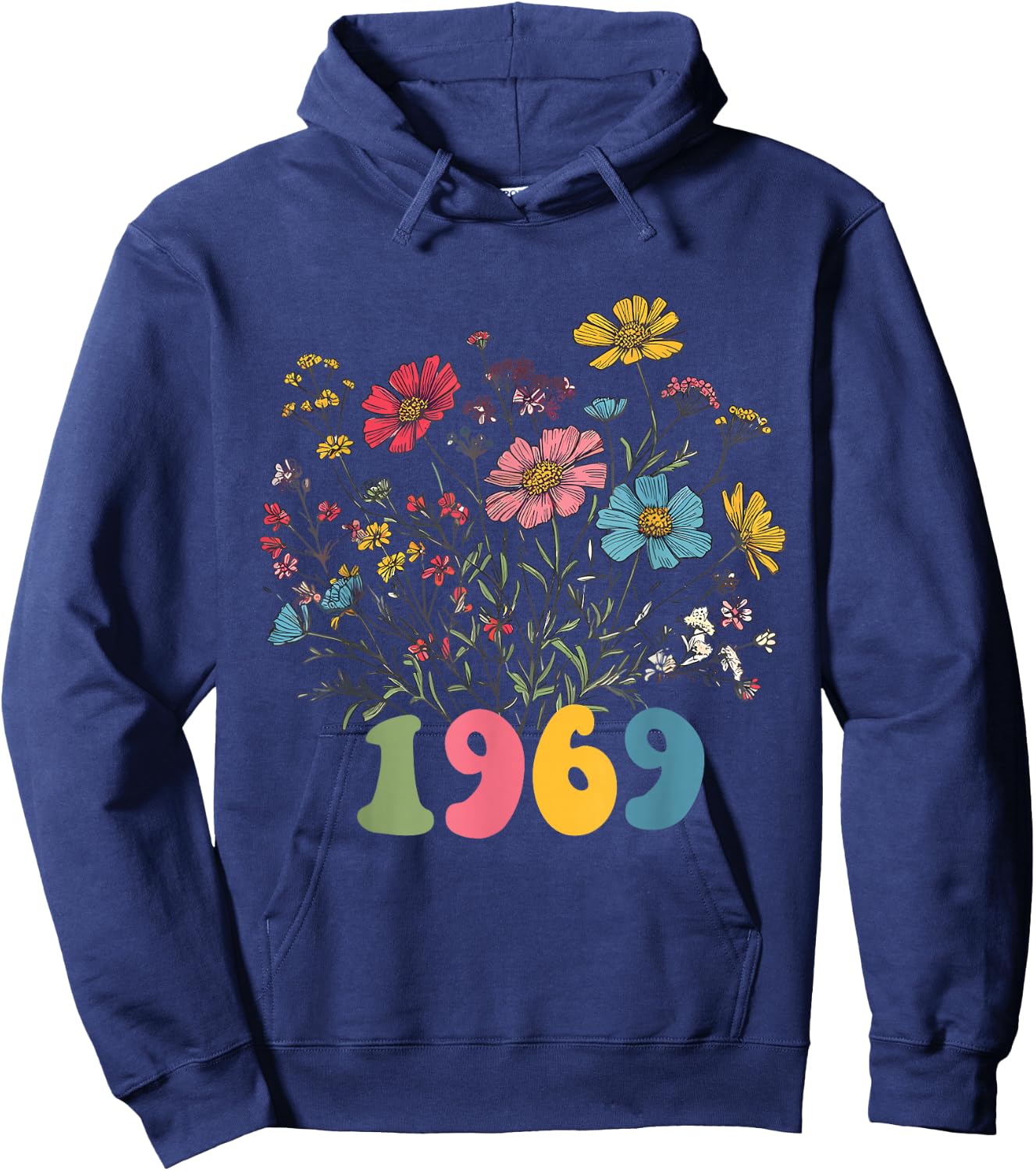 Wildflower Born 1969 56th Birthday 1969 birthday Hoodie - Hoodie | Navy