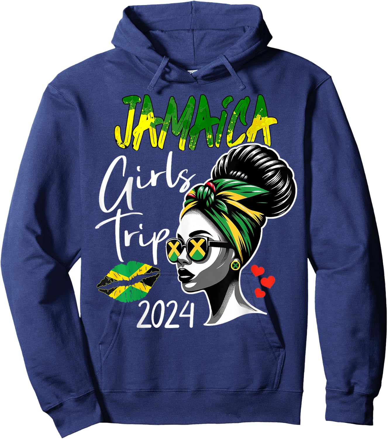 Jamaica Queen New Bachelorette Party Jamaica Girls Trip 2024 Hoodie - Hoodie | Navy