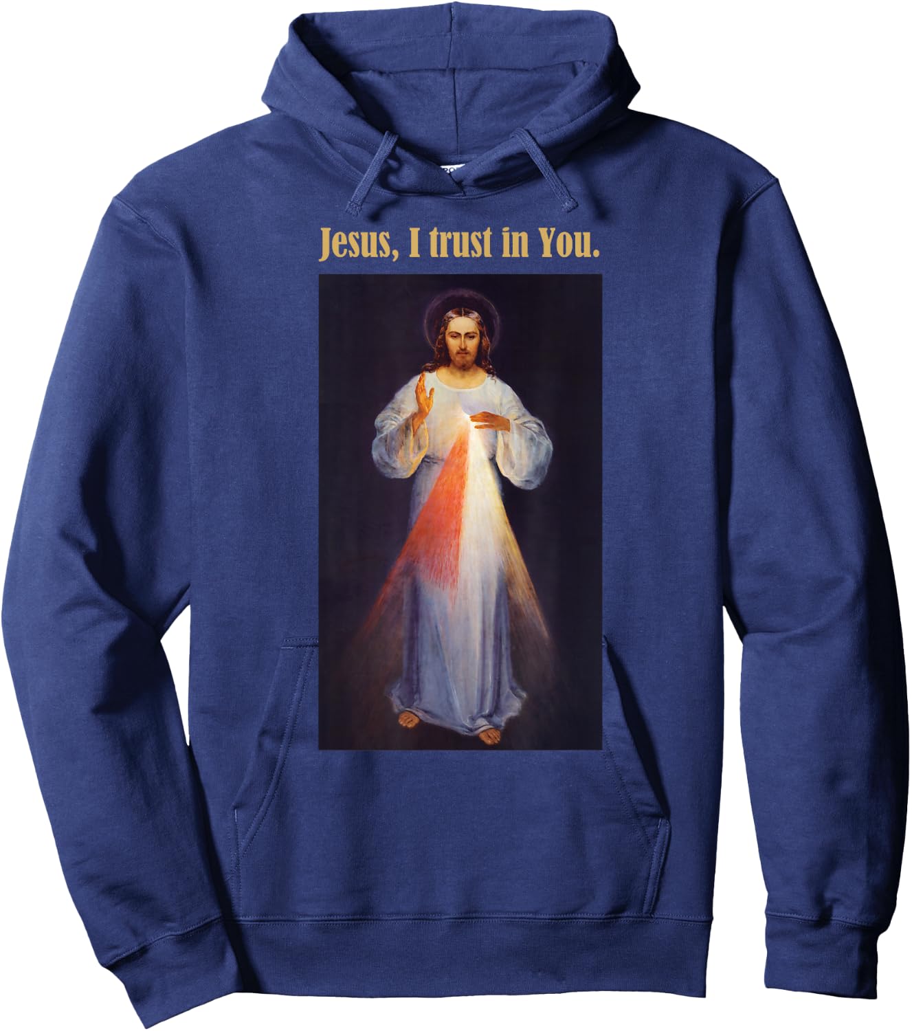 Jesus I trust in You Divine Mercy Shirt Hoodie - Hoodie | Navy