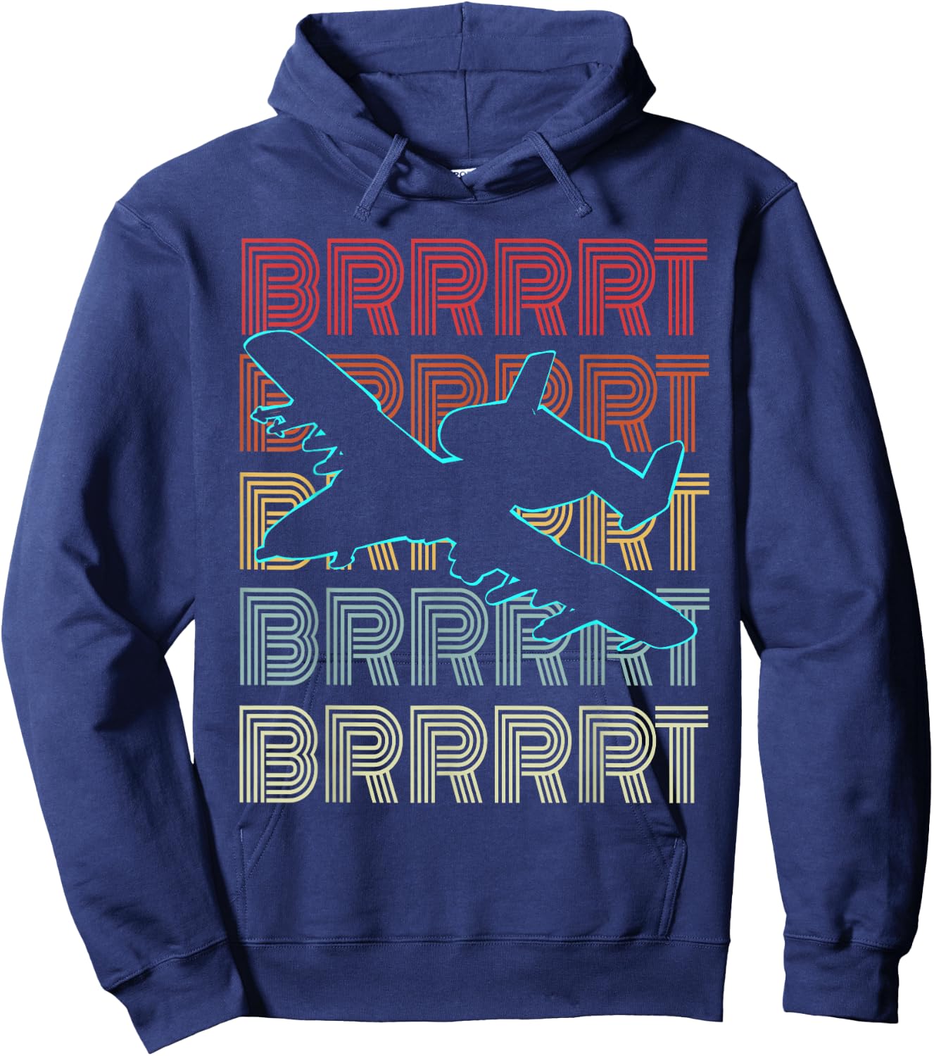 BRRRRT A-10 Warthog Shirt - Vintage Retro Style Hoodie - Hoodie | Navy