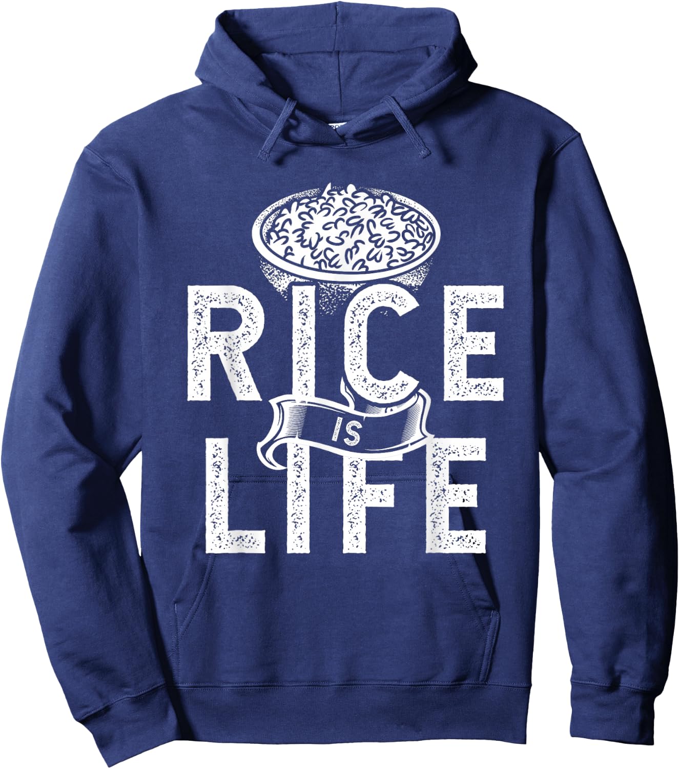 Cool Rice Is Life Art Men Women Asian Filipino Japanese Food Hoodie - Hoodie | Navy