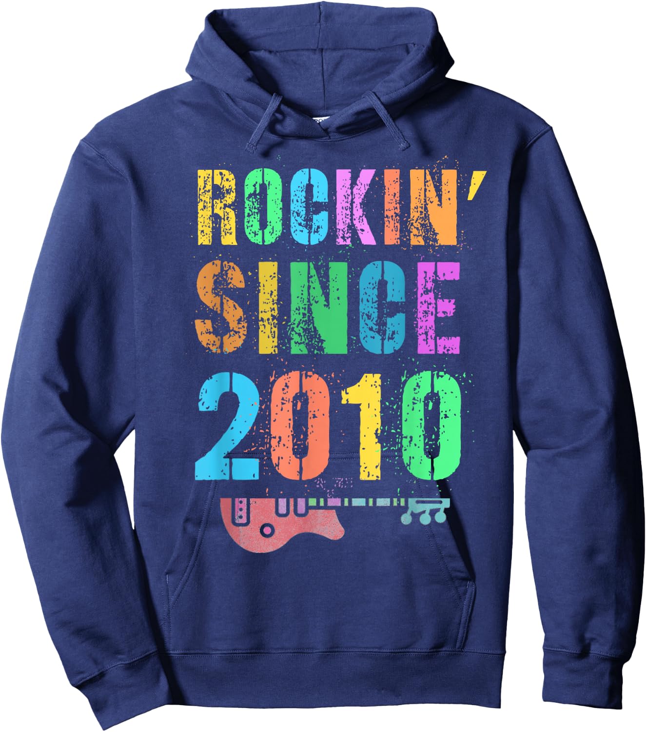 Vintage Rockin' Since 2010 Rockstar 16th Birthday Boy Girl Hoodie - Hoodie | Navy