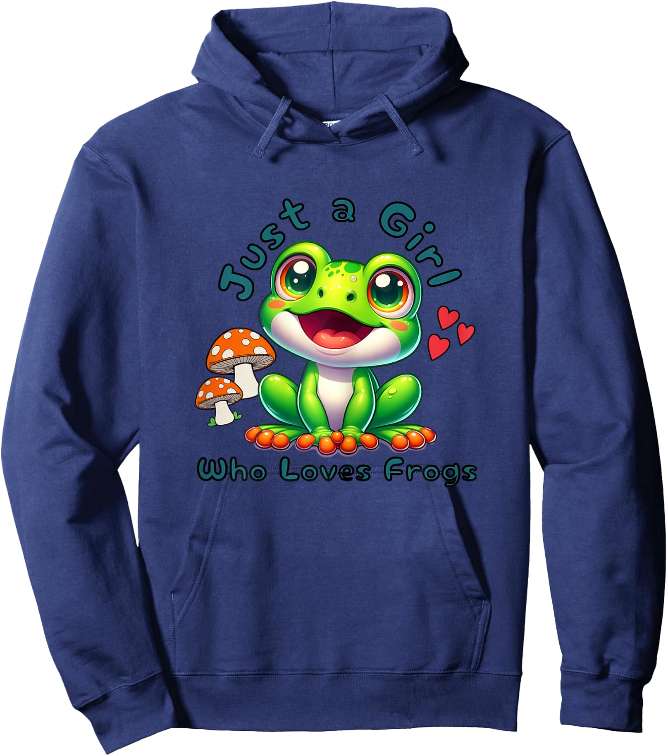 Just a Girl Who Loves Frogs Cute Toad for Amphibian Lover Hoodie - Hoodie | Navy