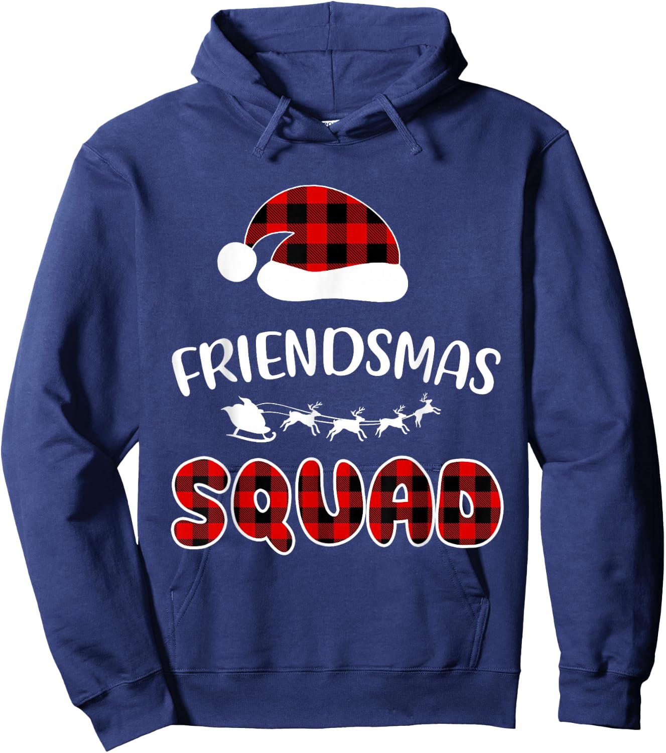Friendsmas Squad Funny Xmas Light Family Matching Pajamas Hoodie - Hoodie | Navy