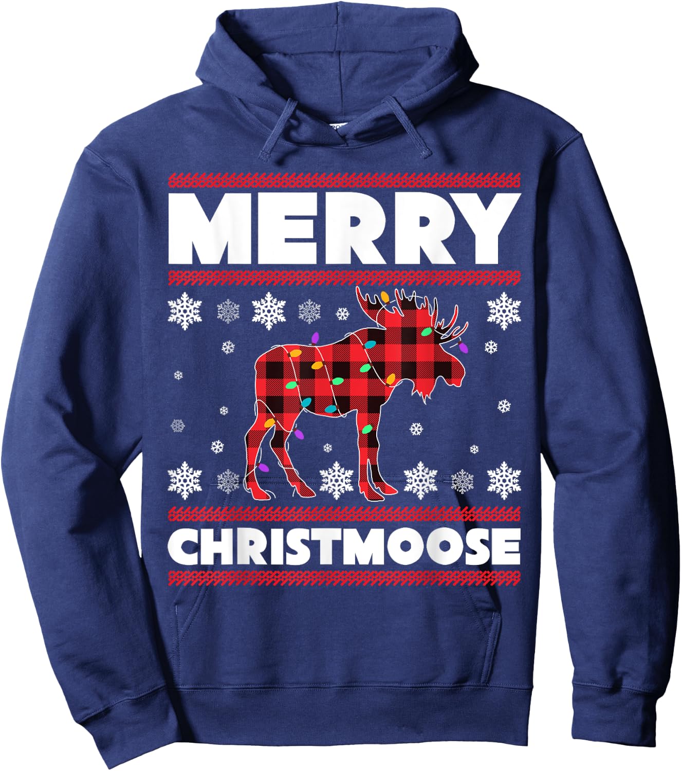 Merry Christmoose Christmas Moose Lover Xmas Holiday Gift Hoodie - Hoodie | Navy